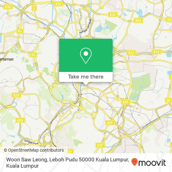 Peta Woon Saw Leong, Leboh Pudu 50000 Kuala Lumpur