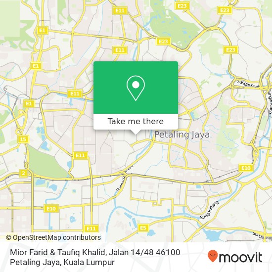 Mior Farid & Taufiq Khalid, Jalan 14 / 48 46100 Petaling Jaya map