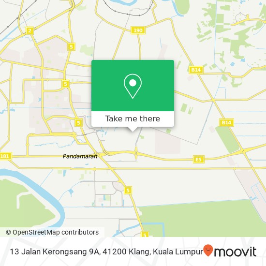 Peta 13 Jalan Kerongsang 9A, 41200 Klang