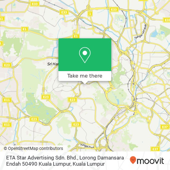 ETA Star Advertising Sdn. Bhd., Lorong Damansara Endah 50490 Kuala Lumpur map