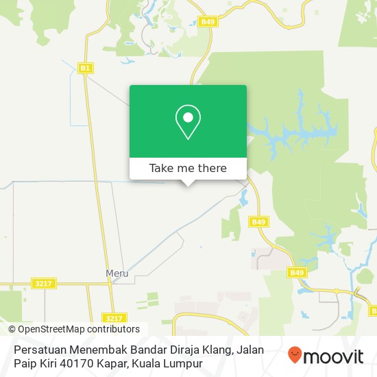 Peta Persatuan Menembak Bandar Diraja Klang, Jalan Paip Kiri 40170 Kapar