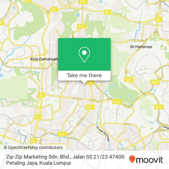 Zip-Zip Marketing Sdn. Bhd., Jalan SS 21 / 23 47400 Petaling Jaya map