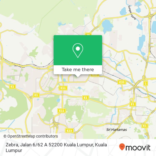 Zebra, Jalan 6 / 62 A 52200 Kuala Lumpur map