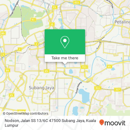 Peta Nodson, Jalan SS 13 / 6C 47500 Subang Jaya