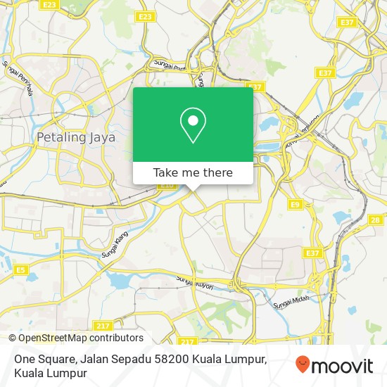 Peta One Square, Jalan Sepadu 58200 Kuala Lumpur