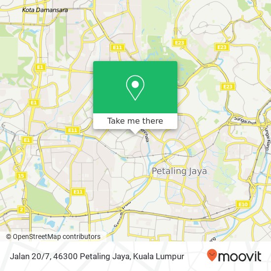 Peta Jalan 20 / 7, 46300 Petaling Jaya
