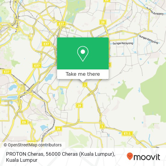 Peta PROTON Cheras, 56000 Cheras (Kuala Lumpur)
