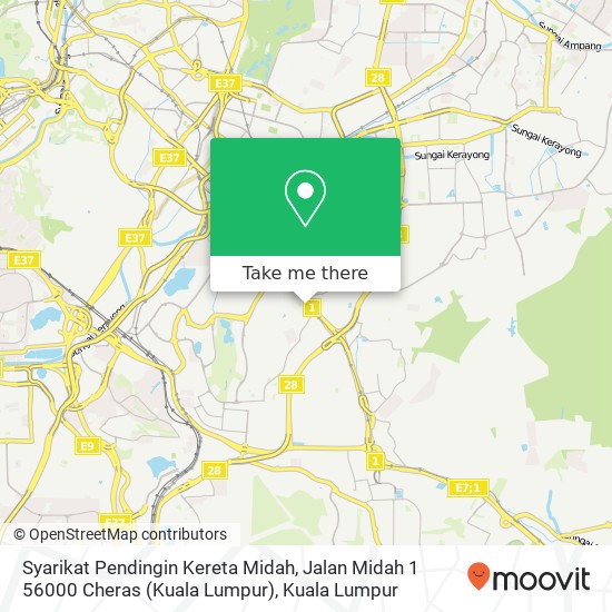 Syarikat Pendingin Kereta Midah, Jalan Midah 1 56000 Cheras (Kuala Lumpur) map