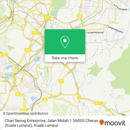 Chan Seong Enterprise, Jalan Midah 1 56000 Cheras (Kuala Lumpur) map