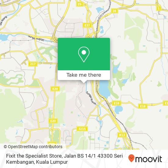 Peta Fixit the Specialist Store, Jalan BS 14 / 1 43300 Seri Kembangan