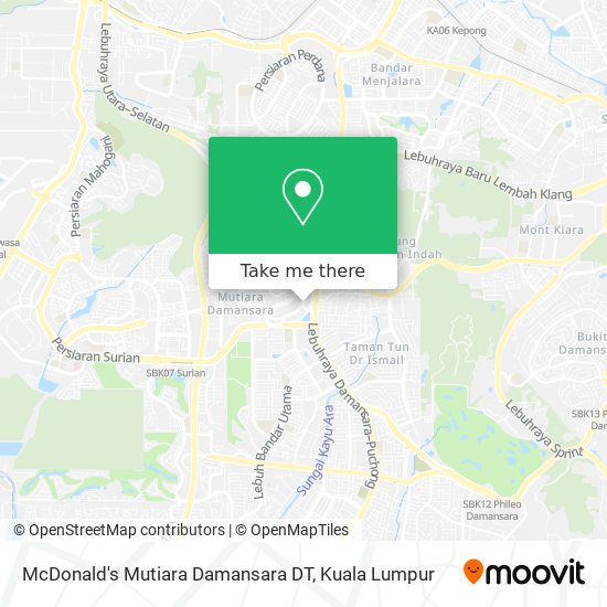 Peta McDonald's Mutiara Damansara DT
