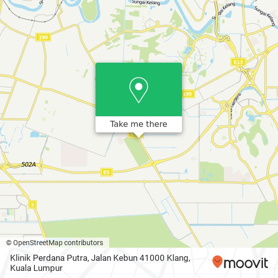 Klinik Perdana Putra, Jalan Kebun 41000 Klang map