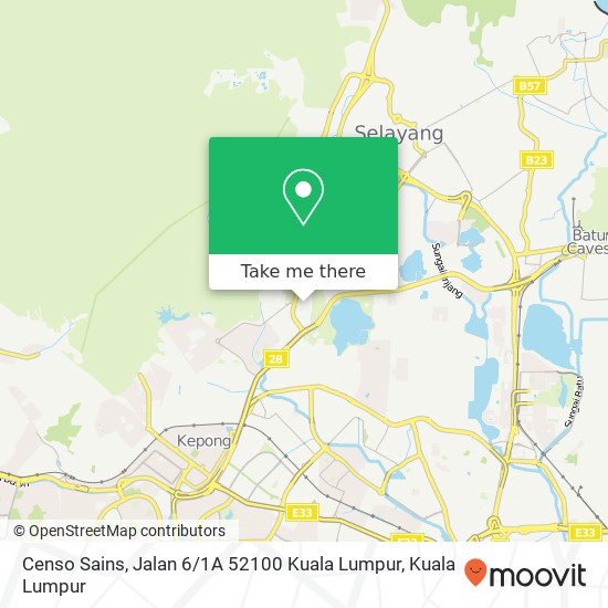 Peta Censo Sains, Jalan 6 / 1A 52100 Kuala Lumpur