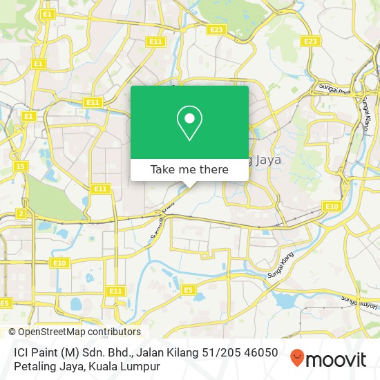 ICI Paint (M) Sdn. Bhd., Jalan Kilang 51 / 205 46050 Petaling Jaya map