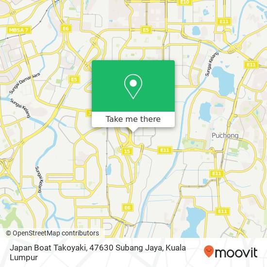 Peta Japan Boat Takoyaki, 47630 Subang Jaya