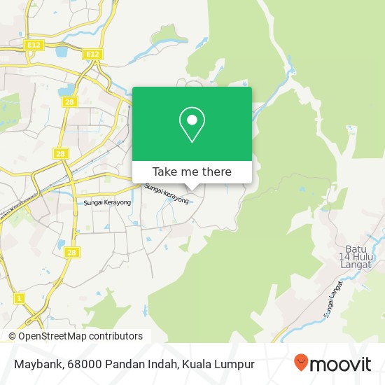 Peta Maybank, 68000 Pandan Indah
