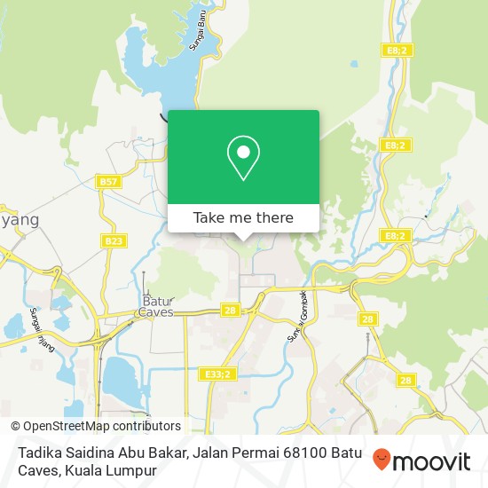 Peta Tadika Saidina Abu Bakar, Jalan Permai 68100 Batu Caves