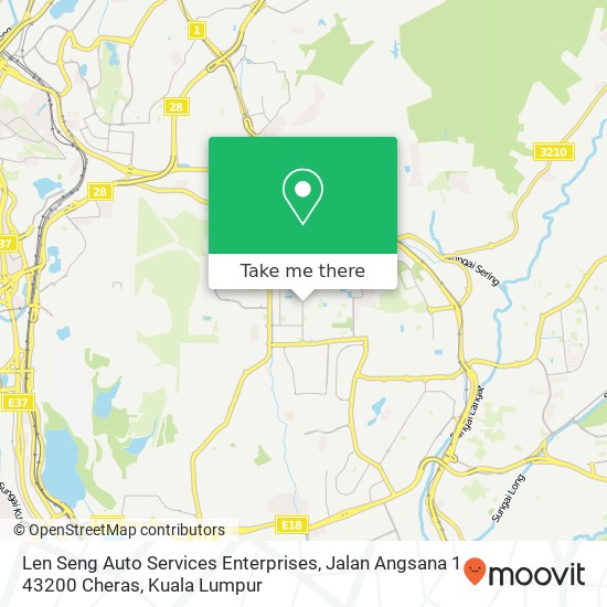 Peta Len Seng Auto Services Enterprises, Jalan Angsana 1 43200 Cheras