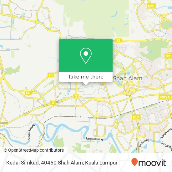 Peta Kedai Simkad, 40450 Shah Alam