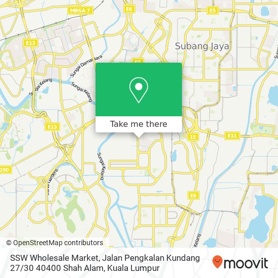 Peta SSW Wholesale Market, Jalan Pengkalan Kundang 27 / 30 40400 Shah Alam