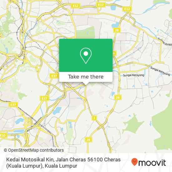 Peta Kedai Motosikal Kin, Jalan Cheras 56100 Cheras (Kuala Lumpur)