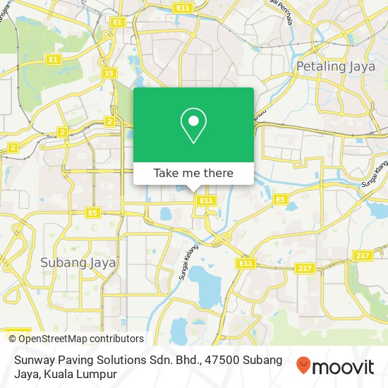 Peta Sunway Paving Solutions Sdn. Bhd., 47500 Subang Jaya