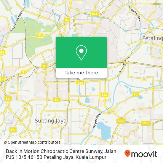 Back in Motion Chiropractic Centre Sunway, Jalan PJS 10 / 5 46150 Petaling Jaya map