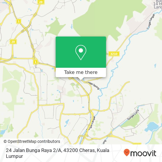 Peta 24 Jalan Bunga Raya 2 / A, 43200 Cheras