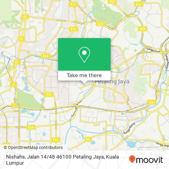 Peta Nishahs, Jalan 14 / 48 46100 Petaling Jaya