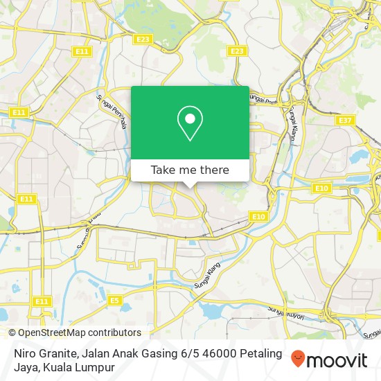 Niro Granite, Jalan Anak Gasing 6 / 5 46000 Petaling Jaya map