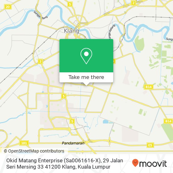 Okid Matang Enterprise (Sa0061616-X), 29 Jalan Seri Mersing 33 41200 Klang map