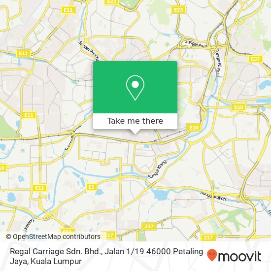 Regal Carriage Sdn. Bhd., Jalan 1 / 19 46000 Petaling Jaya map