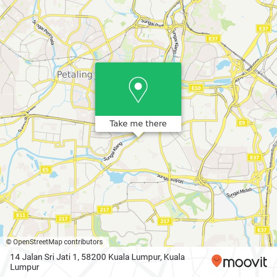 Peta 14 Jalan Sri Jati 1, 58200 Kuala Lumpur