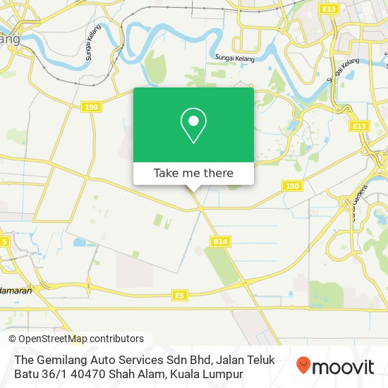 Peta The Gemilang Auto Services Sdn Bhd, Jalan Teluk Batu 36 / 1 40470 Shah Alam
