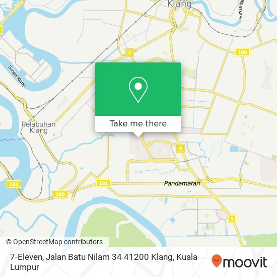 Peta 7-Eleven, Jalan Batu Nilam 34 41200 Klang