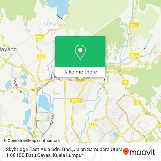 Peta Skybridge East Asia Sdn. Bhd., Jalan Samudera Utara 1 68100 Batu Caves