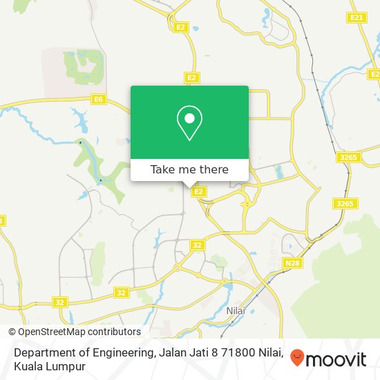 Peta Department of Engineering, Jalan Jati 8 71800 Nilai