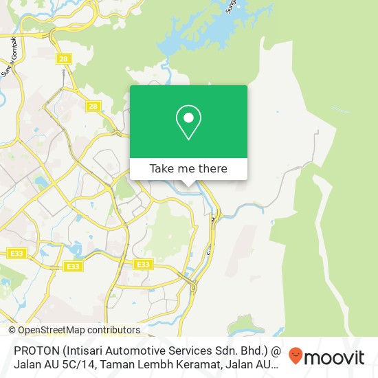 Peta PROTON (Intisari Automotive Services Sdn. Bhd.) @ Jalan AU 5C / 14, Taman Lembh Keramat, Jalan AU 5C / 15 54200 Melawati