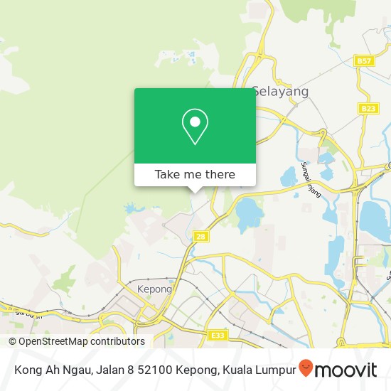 Peta Kong Ah Ngau, Jalan 8 52100 Kepong