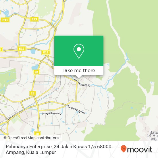 Rahmanya Enterprise, 24 Jalan Kosas 1 / 5 68000 Ampang map