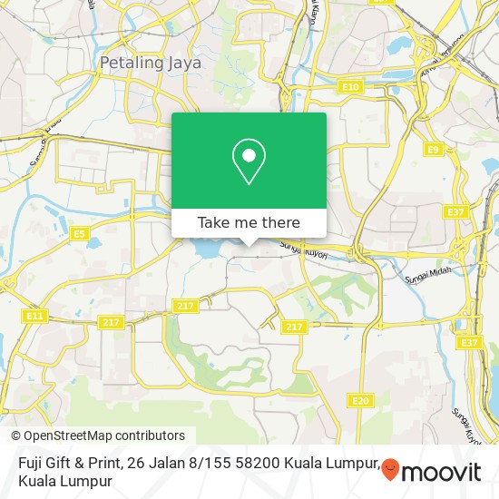 Peta Fuji Gift & Print, 26 Jalan 8 / 155 58200 Kuala Lumpur