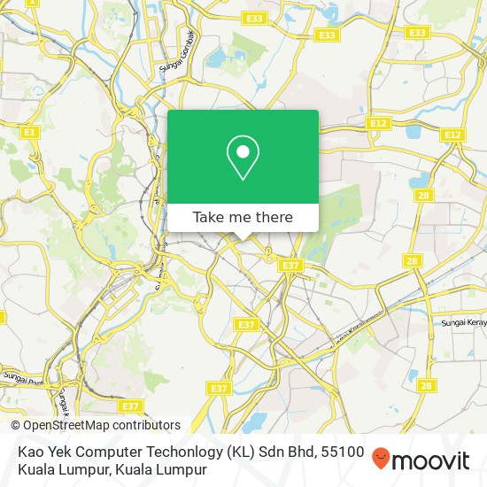 Peta Kao Yek Computer Techonlogy (KL) Sdn Bhd, 55100 Kuala Lumpur