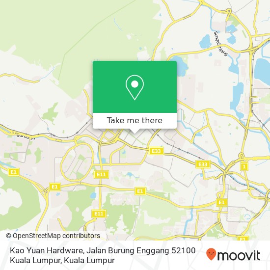 Kao Yuan Hardware, Jalan Burung Enggang 52100 Kuala Lumpur map