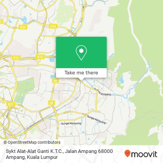 Peta Sykt Alat-Alat Ganti K.T.C., Jalan Ampang 68000 Ampang
