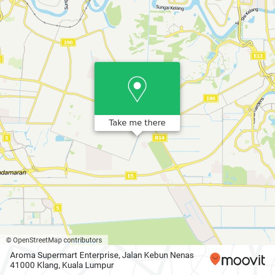 Peta Aroma Supermart Enterprise, Jalan Kebun Nenas 41000 Klang