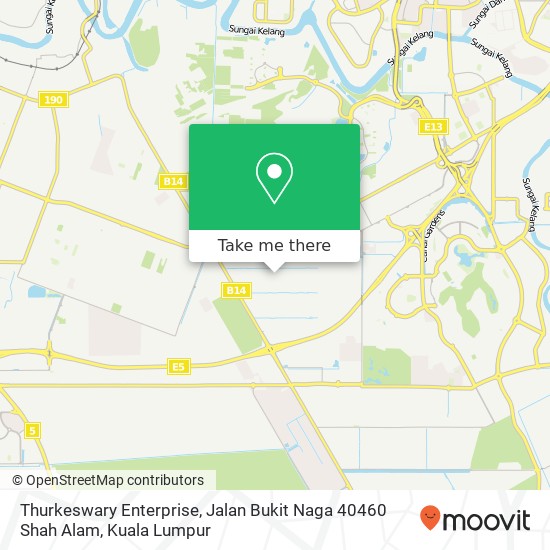 Peta Thurkeswary Enterprise, Jalan Bukit Naga 40460 Shah Alam