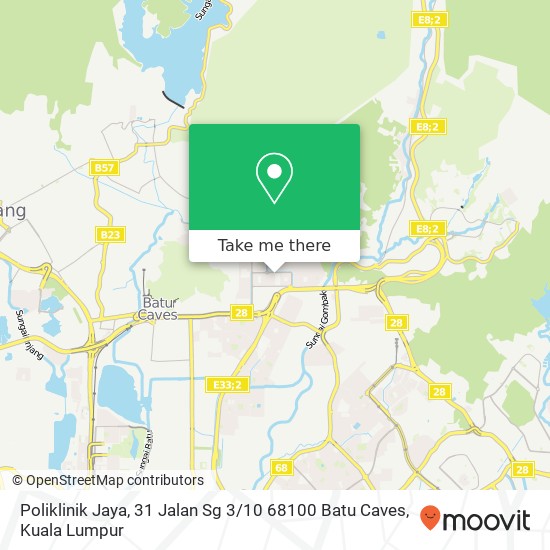 Peta Poliklinik Jaya, 31 Jalan Sg 3 / 10 68100 Batu Caves