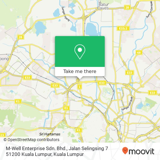 Peta M-Well Enterprise Sdn. Bhd., Jalan Selingsing 7 51200 Kuala Lumpur