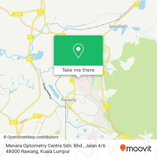 Peta Menara Optometry Centre Sdn. Bhd., Jalan 4 / 6 48000 Rawang