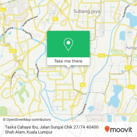 Peta Taska Cahaya Ibu, Jalan Sungai Chik 27 / 74 40400 Shah Alam